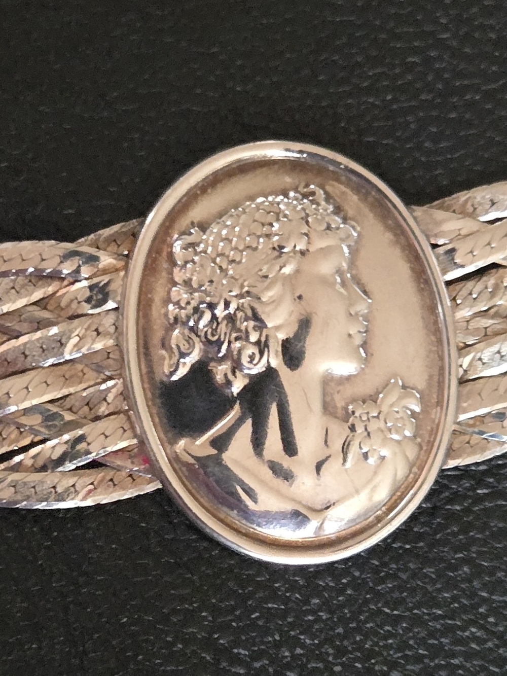 Silver Cameo Braided Multi-Strand Bracelet - Silver - Picture 4 of 14